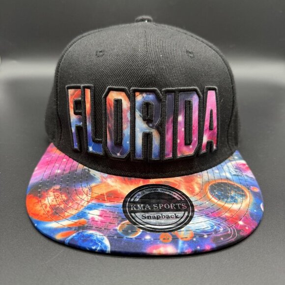 KMA Designer Wear Other - Florida Galaxy Hat Cap Space Flat Bill Snapback Black Travel Destination OSFA